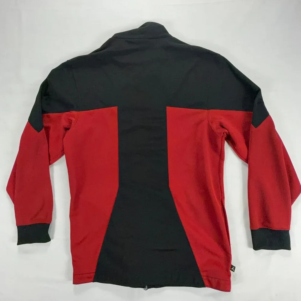 VTG Jordan Womens Track Jacket Full Zip Black‎ Red Colorblock Athletic Jacket M